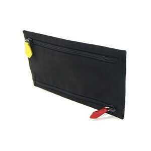 Prada Mutlicolor black leather logo pouch Travel nylon
